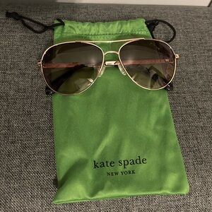 Kate Spade Gold Frame Sunglasses with Brown Lenses
